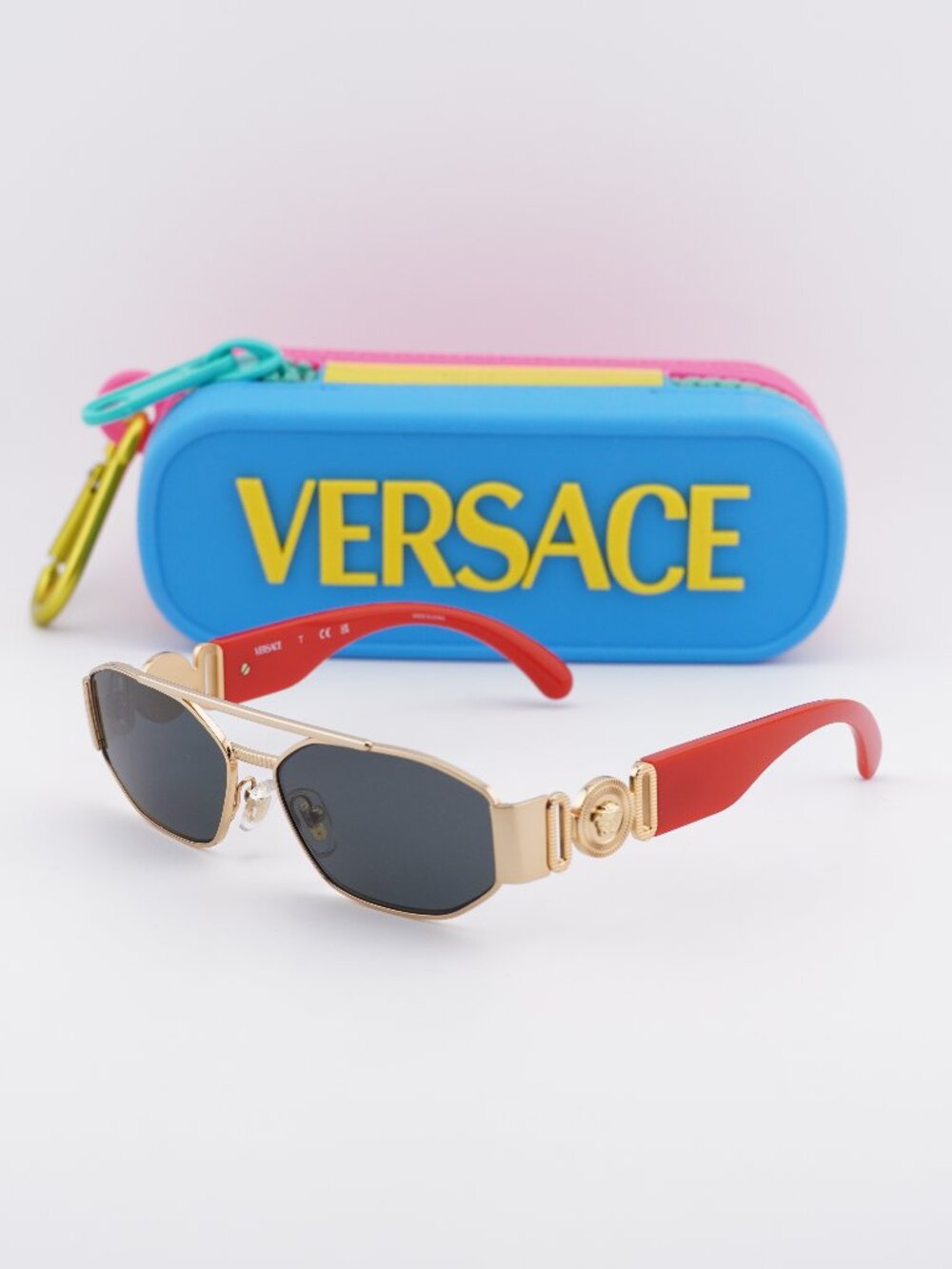 Versace Kids VK2003 151287 Rectangle Sunglasses - Gold/Dark Grey
